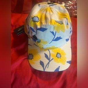 Kate spade New York Floral Yellow and Blue Cap